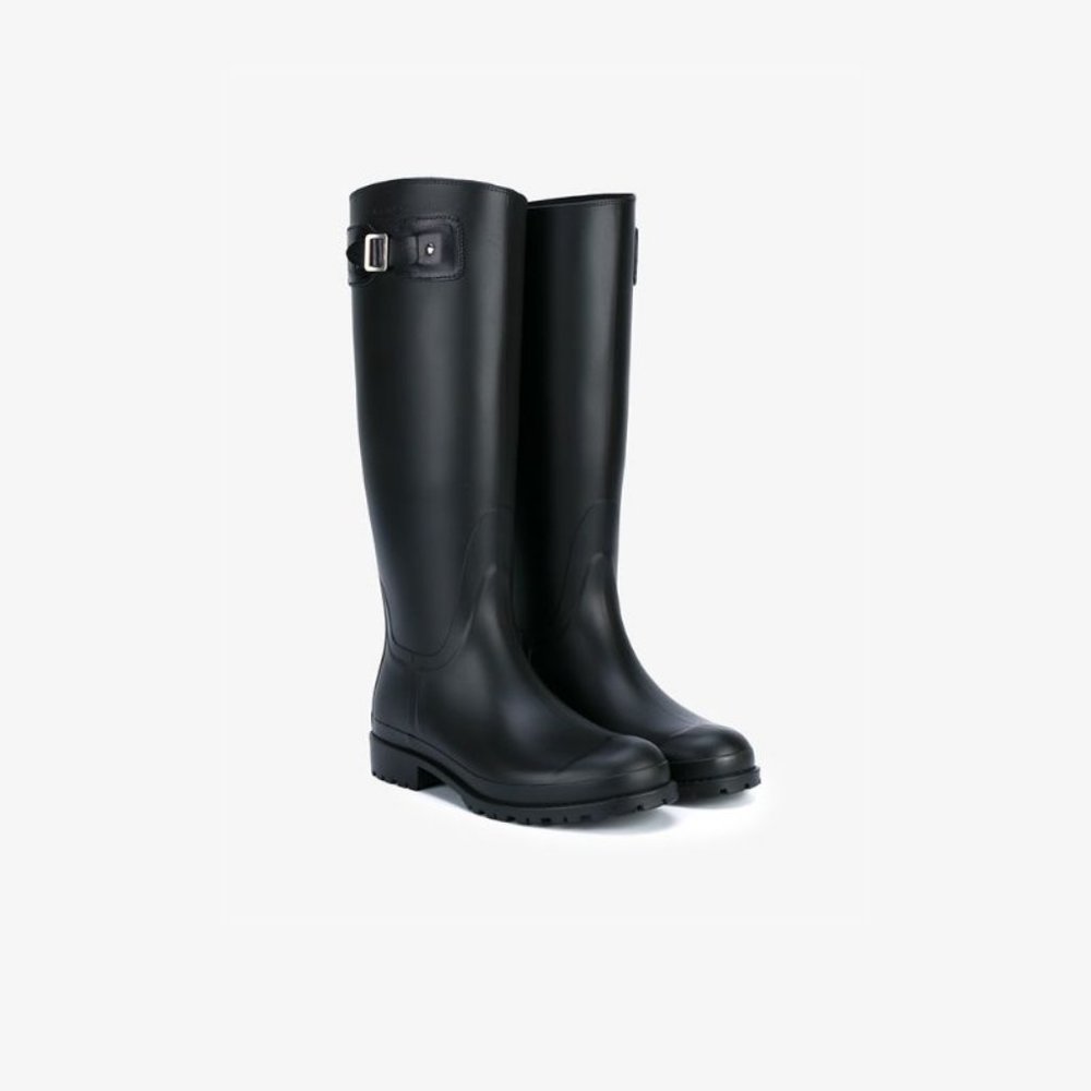 Saint Laurent's Runway Black Rubber Festival Rain Boots 8.5 / 39